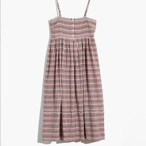 Madewell NWT Scalloped Midi Dress Rainbow Gingham